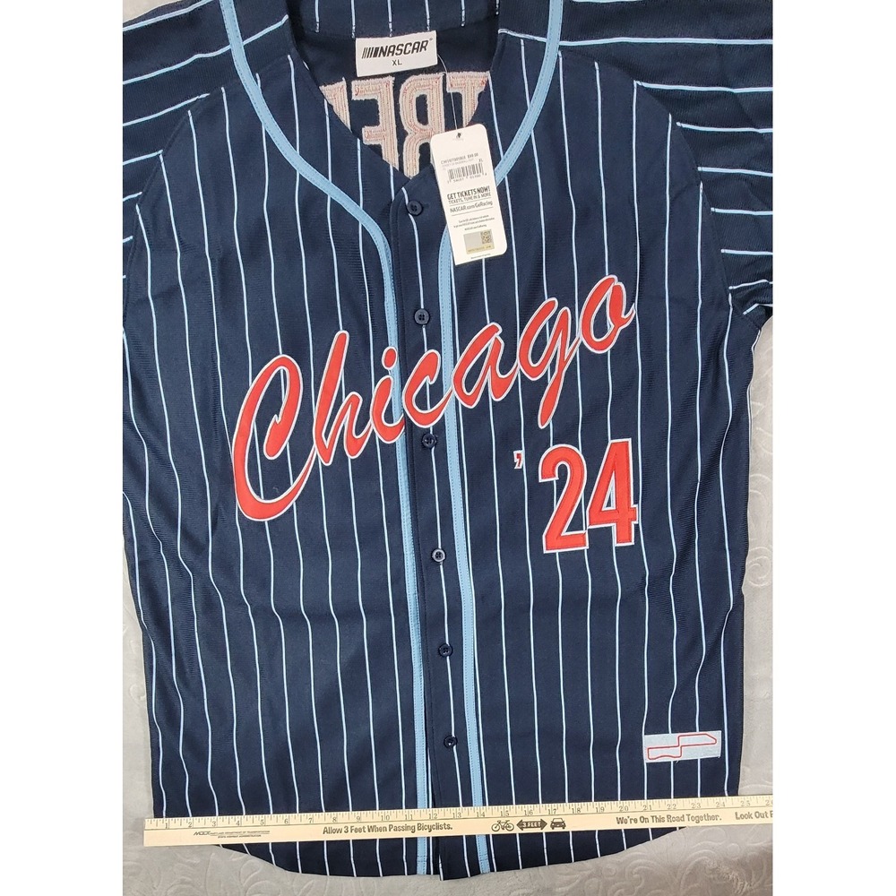 NASCAR Chicago Street‎ Race Weekend Pinstriped Baseball Jersey Street '24 Sz XL - Picture 5 of 8